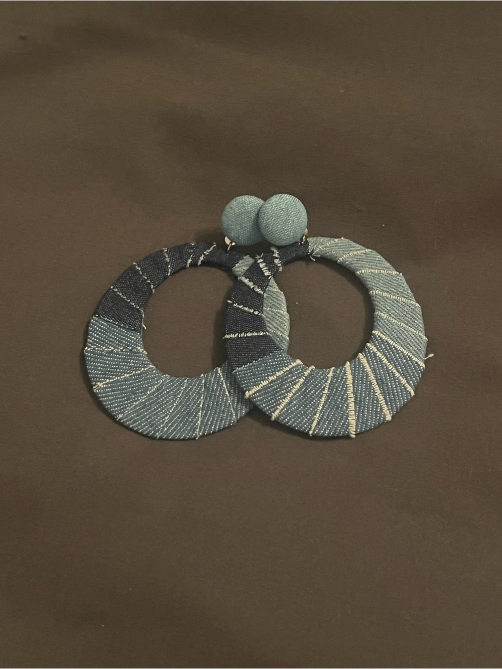 Source Unknown Denim Blue Wrap Hoop Earrings